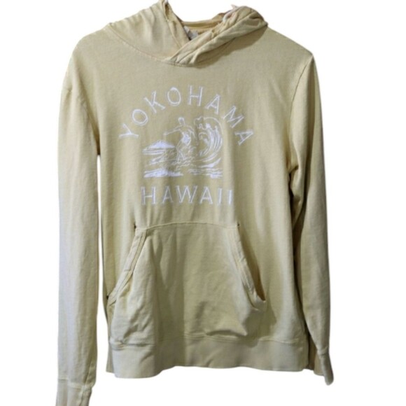 LOGG Pale Yellow Super Distressed Hawaii Beach Hoodie Medium - Picture 1 of 16